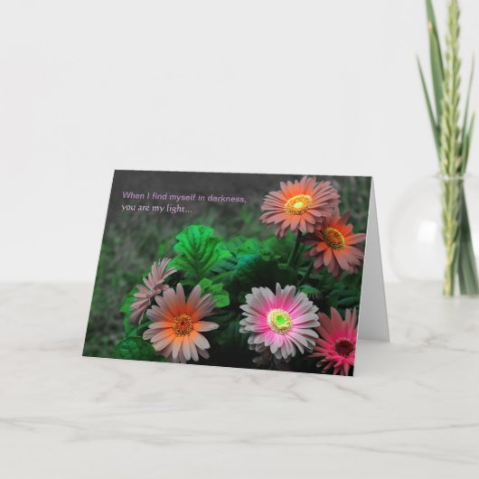Ik houd van u Appreciatie Gerbera Daisy Floral Kaart (Voorkant)