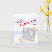 ik houd van u behang kaart (Gele Bloem)