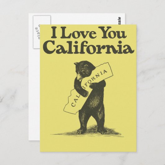 Ik houd van u Californië Briefkaart (Voorkant / Achterkant)