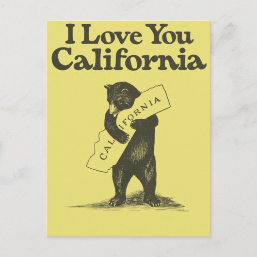 Ik houd van u Californië Briefkaart (Voorkant)
