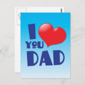 Ik houd van u DAD! met hart Briefkaart (Voorkant / Achterkant)