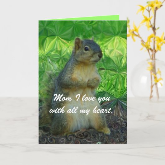 Ik houd van u Day_Card van de Gelukkige Moeder Kaart (Gele Bloem)