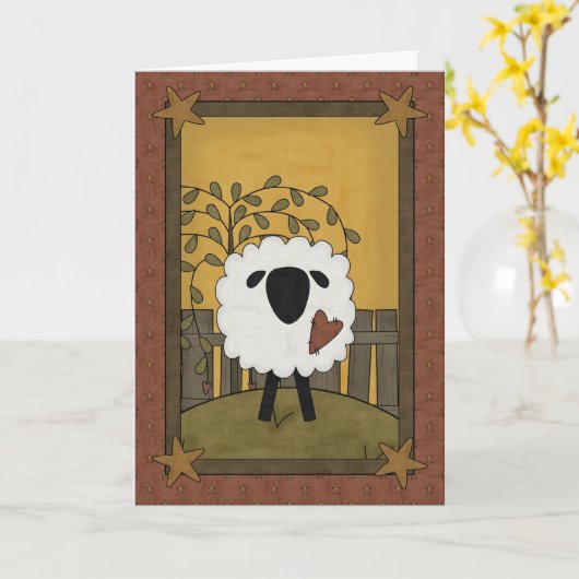 Ik houd van u de Scène van Schapen Kaart (Gele Bloem)