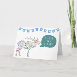 Ik houd van u Deerly Feestdagen Kaart