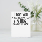 Ik houd van u een bushel en pik en een omhelzing briefkaart (Staand voorkant)