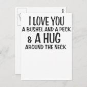 Ik houd van u een bushel en pik en een omhelzing briefkaart (Voorkant / Achterkant)