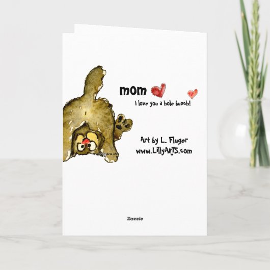 Ik houd van u een Kaart van de Kat van het Mamma (Achterkant)