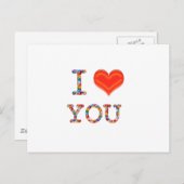 IK HOUD VAN U: Elegant Manuscript van de Romaanse Briefkaart (Voorkant / Achterkant)