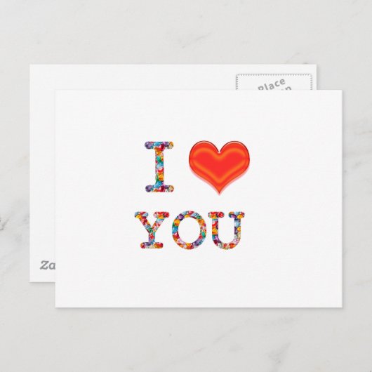 IK HOUD VAN U: Elegant Manuscript van de Romaanse Briefkaart (Voorkant / Achterkant)