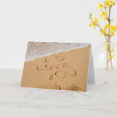 Ik houd van u Geschreven op het Zand Kaart (Gele Bloem)