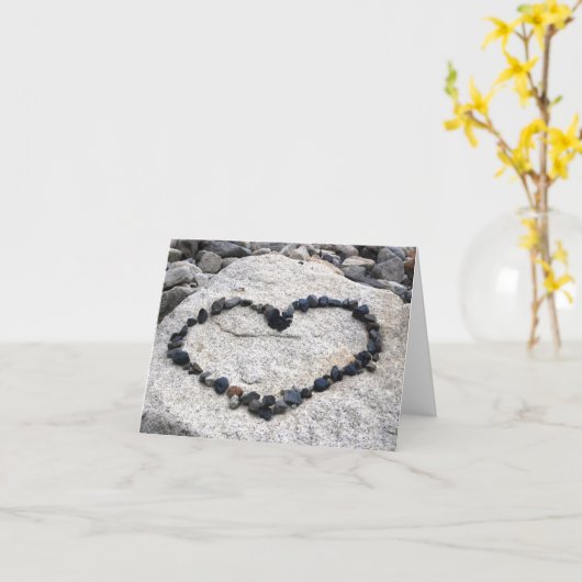 Ik houd van u Hart op Rotsen Kaart (Gele Bloem)