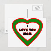 Ik houd van u het Donkergroene Hart van het MAMMA Briefkaart (Voorkant / Achterkant)