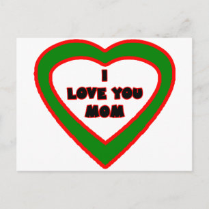 Ik houd van u het Donkergroene Hart van het MAMMA Briefkaart