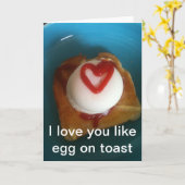 Ik houd van u houd van ei op toost kaart (Gele Bloem)