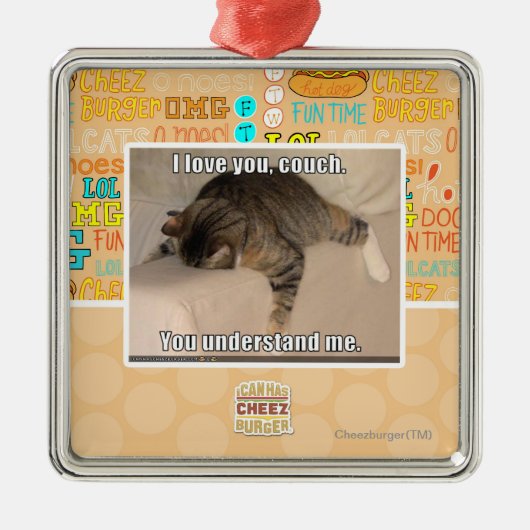 Ik houd van u, laag metalen ornament (Voorkant)