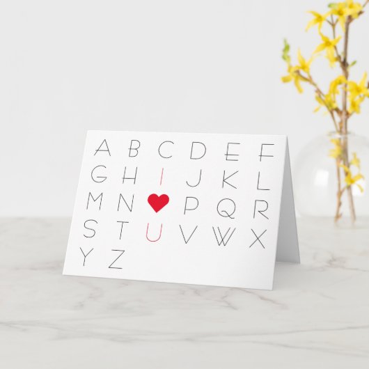 Ik houd van u Leuk Hart ABCD voor Kinder Kaart (Gele Bloem)