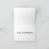 Ik houd van u meer dan baconkaart kaart (Binnen)