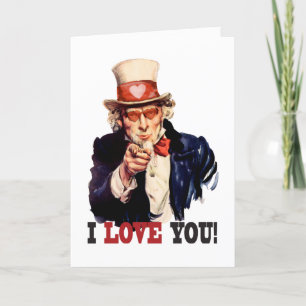 Ik houd van u - Oom Sam Style Valentine Feestdagen Kaart