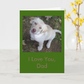 Ik houd van u, Papa - het Gele Puppy Vaderdag van Kaart (Gele Bloem)