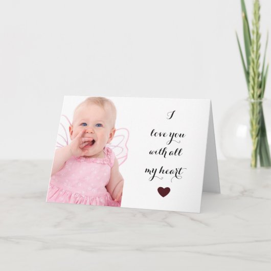 Ik houd van u personaliseerde Foto Kaart (Voorkant)
