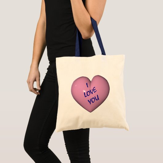 Ik houd van u Roze Hart Tote Bag (Voorkant (product))