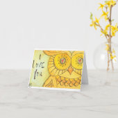 Ik houd van u - Uil Kaart (Gele Bloem)