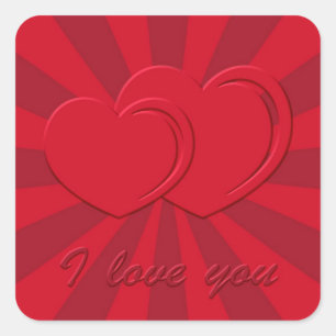 Ik houd van u vierkante sticker