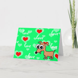 Ik houd van u Wenskaart met Cartoon Chihuahua Kaart