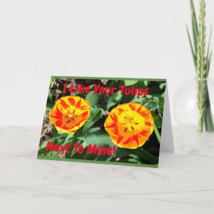 Ik houd van Uw Tulpen naast Mijn Grappig Valentijn Kaart