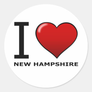 IK HOUD VAN VAN NEWHAMPSHIRE RONDE STICKER