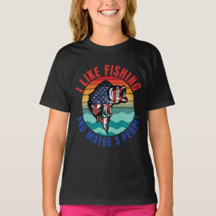 IK HOUD VAN VISSEN EN MISSCHIEN 3 MENSEN T-SHIRT