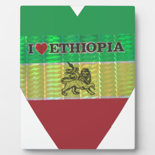 Ik houd van vlag - Hou van Ethiopië   Rood Goud Gr Fotoplaat