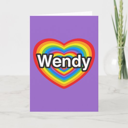 Ik houd van Wendy. Ik houd van u Wendy. Hart Kaart (Voorkant)