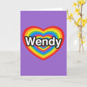 Ik houd van Wendy. Ik houd van u Wendy. Hart Kaart (Gele Bloem)