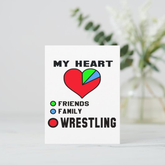 Ik houd van worstelend briefkaart (Staand voorkant)