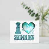 Ik houd van zwemmend briefkaart (Staand voorkant)