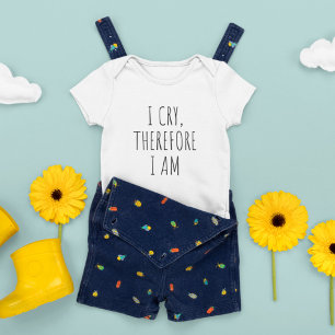 Ik huil, daarom ben ik, grappig citaat Baby Romper
