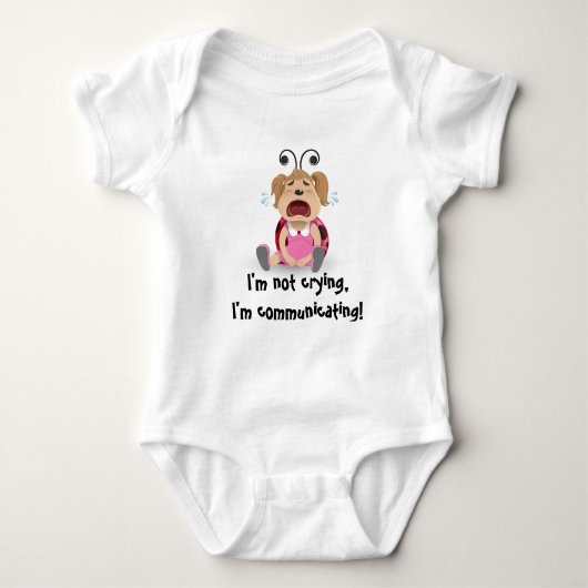 Ik huil niet, ik communiceer baby bodysuit. romper (Voorkant)