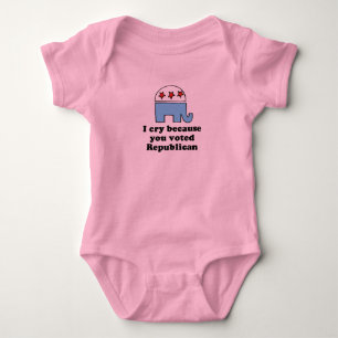 Ik huil omdat je voor een republikeins baby t-shir romper