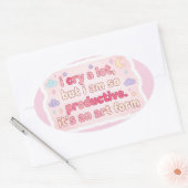 Ik huil veel, maar ik ben zo productief. Leuke pas Ovale Sticker (Envelop)