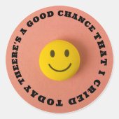 Ik huilde vandaag ronde sticker (Voorkant)