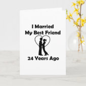 Ik huwde Mijn Beste Vriend 24 Jaar geleden Kaart (Gele Bloem)
