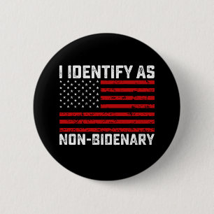 Ik Identificeer Als Niet-Bideniaans Grappig Biden Ronde Button 5,7 Cm