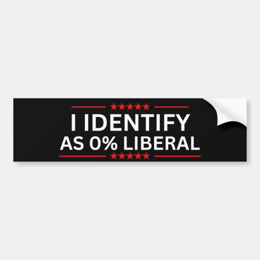 Ik identificeer me als 0% liberaal bumpersticker (Voorkant)