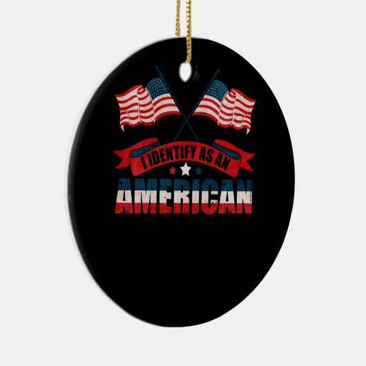 Ik identificeer me als Amerikaans identiteitsbelei Keramisch Ornament (Rechts)