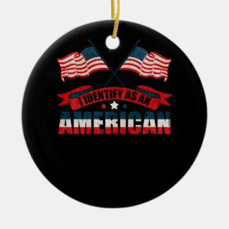 Ik identificeer me als Amerikaans identiteitsbelei Keramisch Ornament