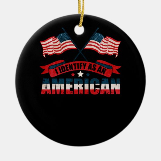 Ik identificeer me als Amerikaans identiteitsbelei Keramisch Ornament (Voorkant)