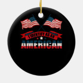 Ik identificeer me als Amerikaans identiteitsbelei Keramisch Ornament (Achterkant)