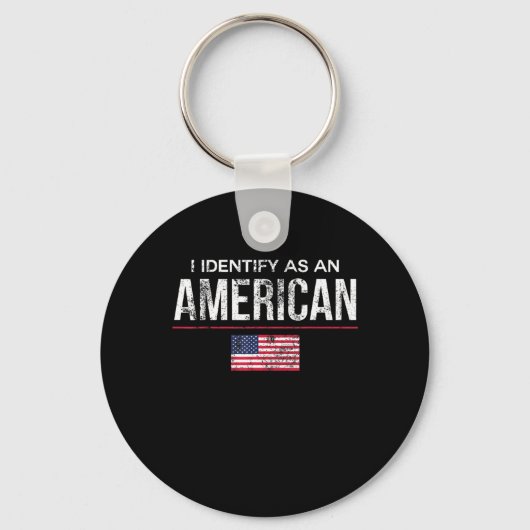 Ik identificeer me als Amerikaans identiteitsbelei Sleutelhanger (Voorkant)