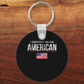 Ik identificeer me als Amerikaans identiteitsbelei Sleutelhanger (Voorkant)